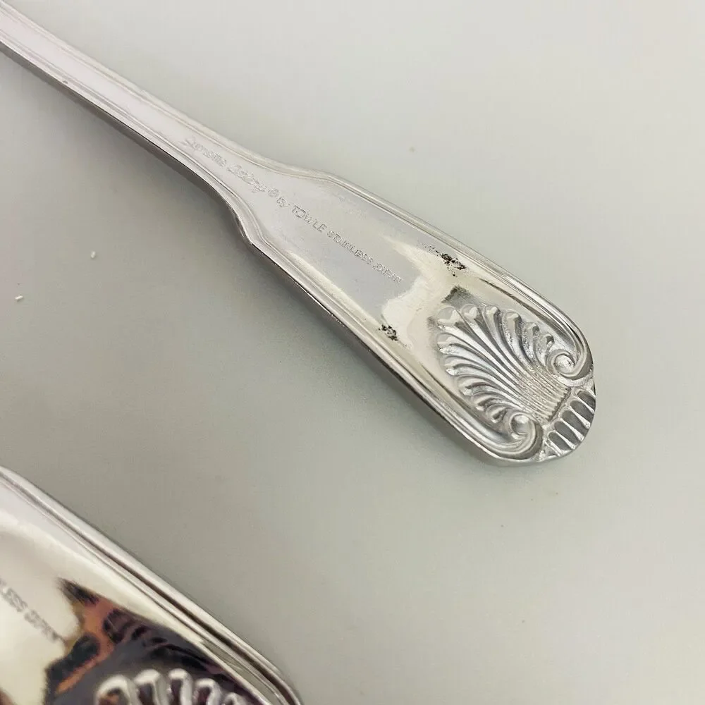 Supreme Cutlery by Towle Japan Stainless Steel Tablespoon Shell Pattern Set of 2